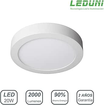 DOWNLIGHT PANEL SUPERFICIE LED CIRCULAR 20W plafon Redondo Para Techo y