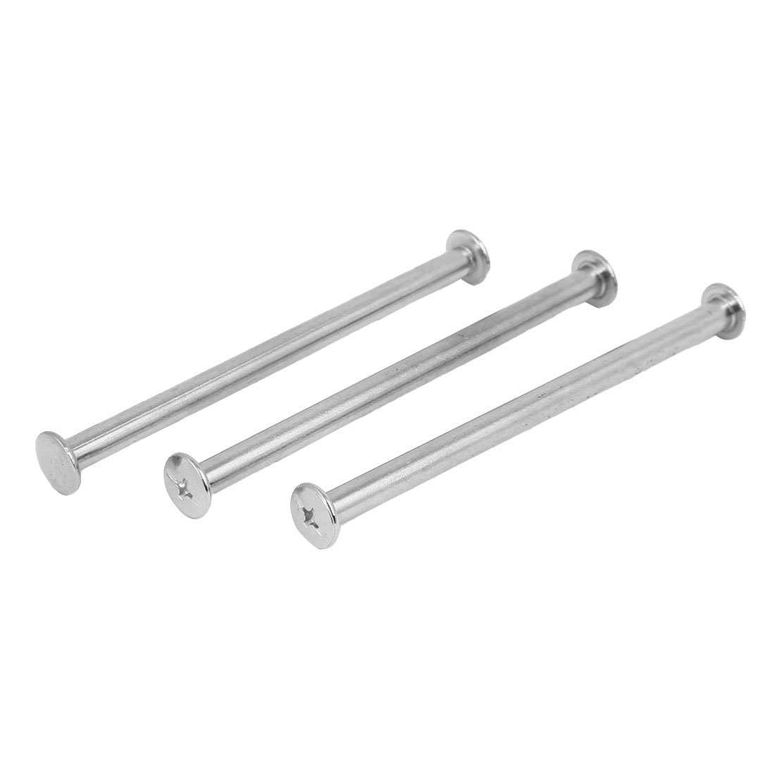 Sourcingmap M5x80mm Nickel Plated Binding Chicago Screw Post 3pcs for Album Leather