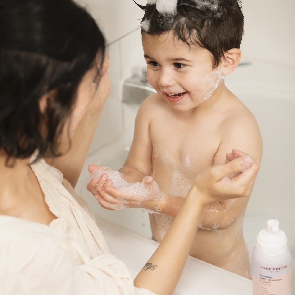 Evereden Foaming Baby Shampoo and Body Wash for Newborn 8.5 fl oz. | Clean and Unscented Baby Care | Natural and Plant Based | Non-toxic and Fragrance Free