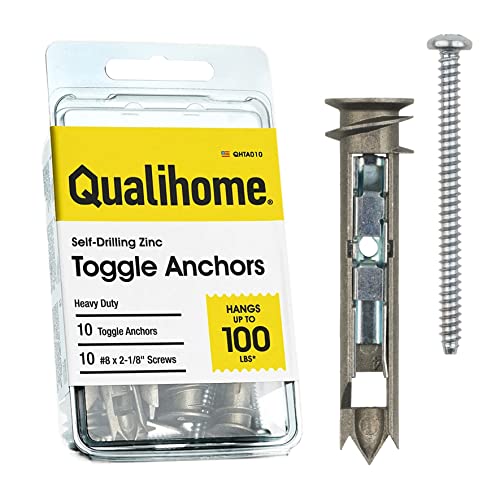 Heavy Duty Drywall Anchors and Screws Kit Including Toggle Anchors
