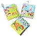 FunsLane Soft Cloth Books for First Year Babies, Non-Toxic, Fabric Colorful Crinkle Books, Baby Gift Educational Toys, Baby Shower Present for Boys and Girls(Pack of 3)