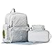 Diaper Bag Backpack for Mom or Dad with Stroller Straps, Changing Pad, Insulated Pockets, Waterproof Baby Diaper Bag, Organizer Pouches, Nappy Tote Bag for Girls or Boys | SoHo Manhattan Silver Gray