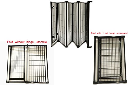 6 Panels Homey Pet 3 in 1 Playard/Wall-mount Gate/Barrier-Light-for Baby and Pet, Indoor and Outdoor, Medium, L25" x H34" x 6 Panels, Additional Panel available