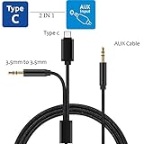 Alife Type-C Car Aux Adapter, 3.3ft Nylon Braid Aux