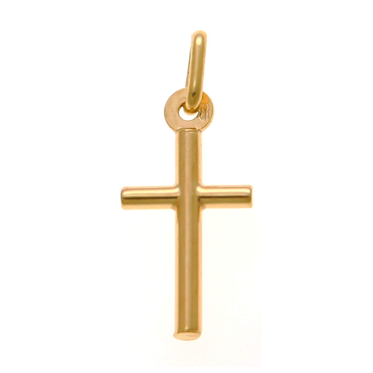 Alexander Castle Small Plain Solid 9ct Gold Cross Necklace Pendant for Women Boys Girls - Cross Charm with Jewellery Gift Box - PENDANT ONLY - 17mm x 10mm