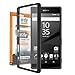 Orzly® FUSION Bumper Case Cover Shell for SONY XPERIA Z5 SmartPhone (Original Size Version of 2015 Model) - Protective Hard Cover with Impact Absorbing BLACK Rubber Rim & 100% Clear Back Panel