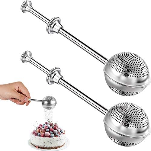 2 Pack Powdered Sugar Shaker Duster, Stainless Steel Powdered Sugar