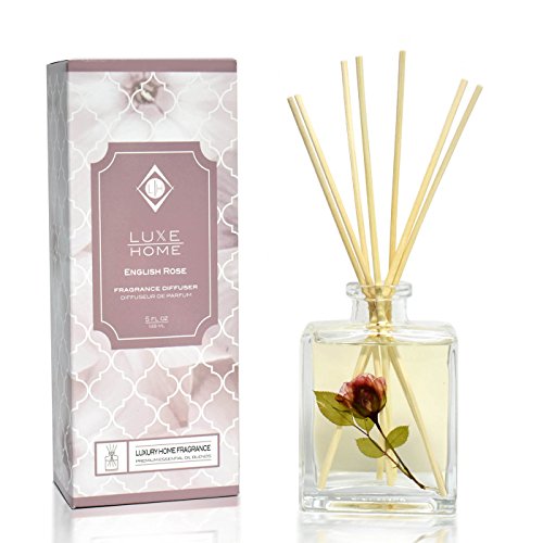 Luxe Home English Rose Fragrance Reed Diffuser Sticks Set Beautiful Home Decor Scented Room
