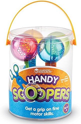 Learning Resources Handy Scoops Fine Motor Tool Set Ideal For Ages 3+ (1 Set, 4 Scoopers)