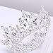 Vintage Rhinestones Crystal Crown for Women Wedding Bridal Tiara Flower Crown Hair Accessories (silver-white)