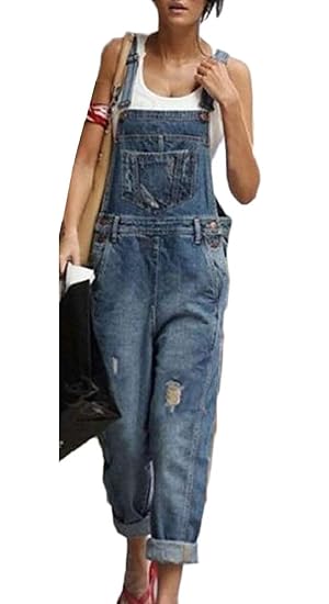 denim distressed jumpsuit
