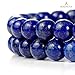 BEADNOVA Blue Lapis Lazuli Beads Natural Crystal Beads Stone Gemstone Round Loose Energy Healing with Crystal Stretch Cord for Jewelry Making (10mm, 36-38pcs)