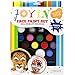Face Paint Ultimate Party Pack - 12 Colors, 24 Stencils, 2 Glitter Gel, 3 Brushes and Idea Booklet Included, Easy on and Easy Off, Non Toxic, Arts and Crafts for Halloween Makeup