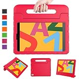 LTROP New iPad 10.2 Kids Case for iPad 7th Generation Kids Case, Light Weight Convertible Shock Proof Stand Friendly Kids Handle Case for New iPad 10.2 inch 2019 Latest Model and Air 3 (Red)