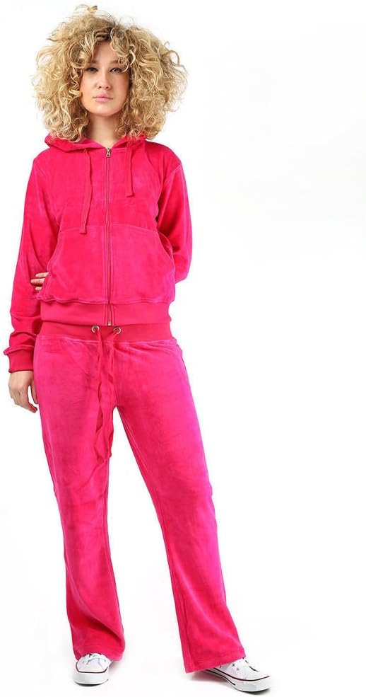 FASHIONCHIC Girls Kids Velour Plain Full Sleeve Hooded Tracksuit Payjama Jogging Top Bottom Suit Trousers Set Plus Size XL XXL XXL XXXXL 8 to 22 ** 12 Colors **