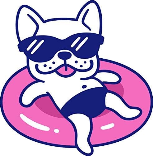 Amazon Com Cute Adorable Chill French Bulldog Floating With Blue Background Cartoon Vinyl Sticker 2 Tall Baby
