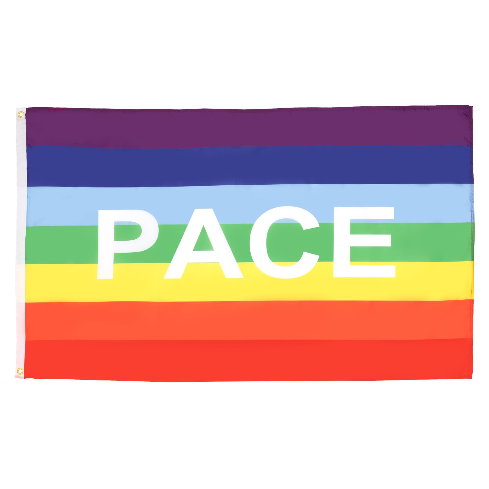 AZ FLAG - Rainbow Pace Letter Flag - 3x5 Ft - Light Polyester Peace Banner with Two Brass Eyelets - Fade Resistant - Vivid Colors - 3' x 5' Feet - 150x90 Cm
