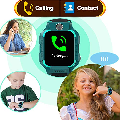 Kids-Smart-Watch-for-Boys-Girls-IP67-Waterproof-Smart-Watch-Phone-with-Music-Player-Video-Calls-Recorder-Camera-Gizmos-Games-Alarm-1224-Hr-Kids-Toddler-Smartwatch-Birthday-Gifts-Green