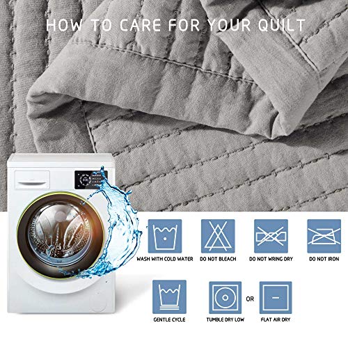 KASENTEX Quilt Mini SetStone WashedSuper Soft BedspreadLight Weight