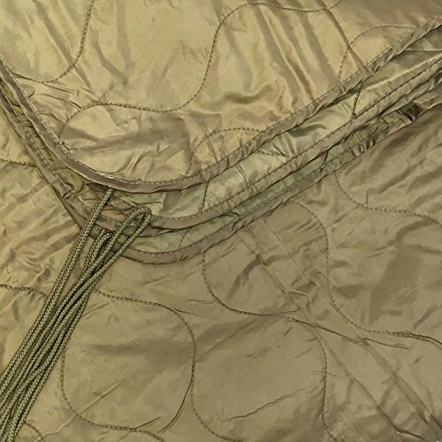 ProlineMax TAN 86''L x 58''W G.I Style Poncho Liner Blanket Sleeping Bag Liner Rip-Stop Nylon w/Pouch - Thumbnail 2