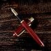 Gorgeous Red Fountain Pen made of Luxury Wood with Refillable Converter, Beautiful Case Set and Medium Nib Point. Works Smoothly with Disposable Ink Cartridges. Fine Calligraphy Pens. Modern Classic