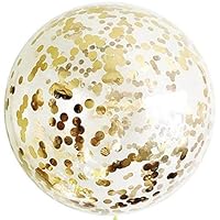 Letsparty 36 inch Confetti (Gold) Balloons 5pcs Balloons for Party Decorations or Festival