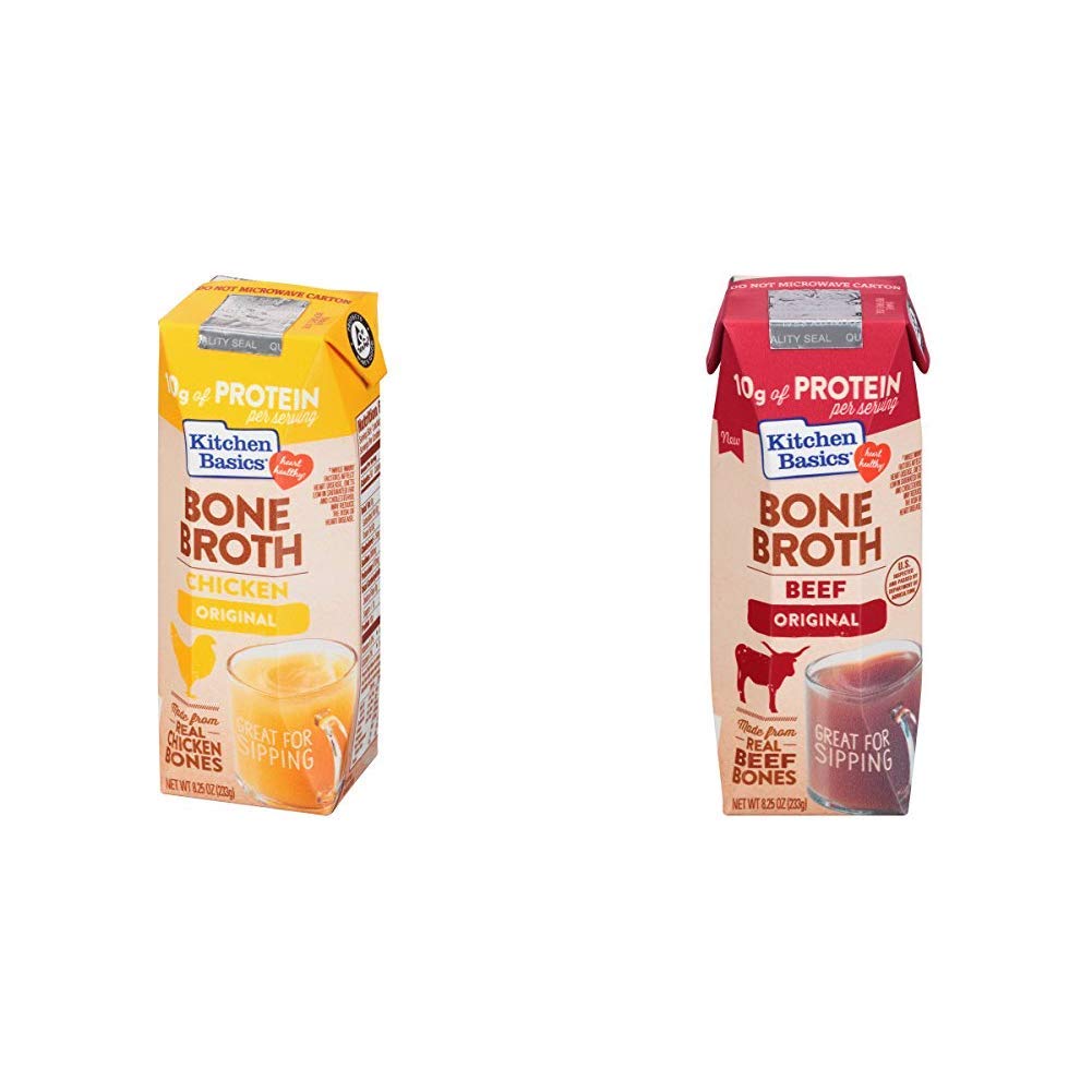 Kitchen Basics Original Chicken Bone Broth, 8.25 fl oz & Kitchen Basics Original Beef Bone Broth, 8.25 fl oz