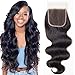 15rating 4.1Star Show Brazilian Hair Body Wave Closure 5x5 Inch Lace Closure 100% Human Hair Closure One Piece For Sale Natural Color (20 inch 5x5 Closure)