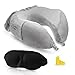 3 Piece Travel Pillow Set By Q Comfort Zone: Memory Foam Neck Cushion, Sleeping Mask And Earplugs, Ergonomic Head Support For Airplane, Car, Train, Bus, Washable Soft Velour, Lightweight And Portable