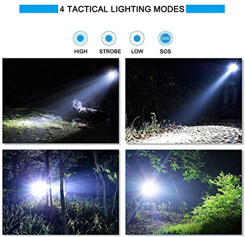 1500 Lumens LED Flashlight USB Rechargeable IP68 Waterproof Ultra Bright Tactical Flash light Torch for Outdoor Camping Hiking Cycling
