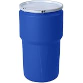 Eagle Plastic Drum, 14 Gallon Drum, DOT Compliant, Made in USA, Blue | High-Density-Polyethylene Construction, Open Head Lab Pack Drum, Metal Lever-Lock Lid, Hazardous Material Storage, Transport