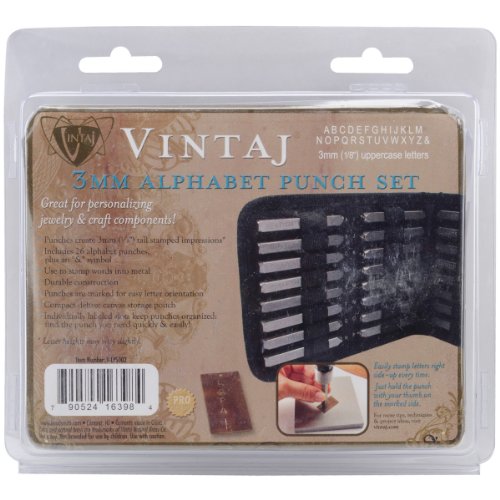 Beadsmith 3mm alphabet punch set with case, uppercase l…
