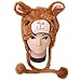 TOPTIE Animal Design Winter Thermal Hat with Ears, Alpaca, Squirrel Beanies Ear Flaps-Alpaca