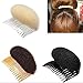 Women's Hair Styler Volume Bouffant Beehive Shaper Bumpits Bump Foam On Clear Comb Xmas (Beige)