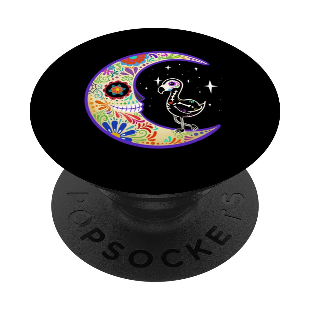 Flamingo Dia de Los Muertos Skeleton PopSockets Swappable PopGrip