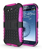 JKase DIABLO Series Tough Rugged Dual Layer Protection Case Cover with Build in Stand for Samsung Galaxy Grand i9080, Samsung Galaxy Grand Duos i9082 - Retail Packaging (Pink)