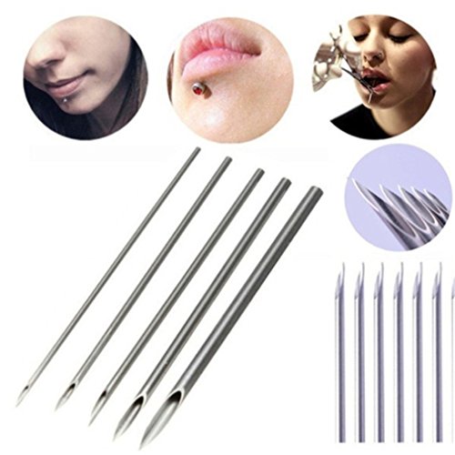 EH-LIFE 10pcs/bag Surgical Steel Tattoo Piercing Needles Medical Tattoo Needle For Navel Nose/Lip/Ear Piercing 16G1