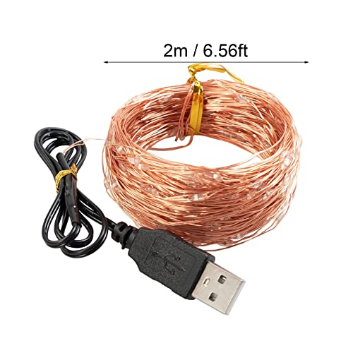 Christmas Lights USB Led String Lights Suitable for Indoor, Bedroom Holiday Christmas Wedding Decoration Window with USB Interface (Black a)