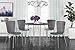 Novogratz Round Dining Table with Chrome Plated Legs, Gray