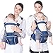 Bebamour Baby Carrier Front and Back Carry Baby Newborns to Toddler Baby Hip Carrier 6 in 1,3 Pieces Teething Pads, Blue