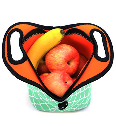 Orchidtent Neoprene Lunch Bag with Zipper Strap Box Cooler Picnic Outdoor Travel Fashionable Portable Handbag Pouch for Women Men kids