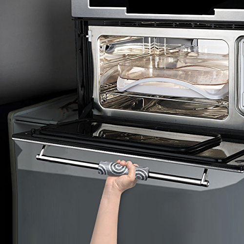 OUGAR8 Microwave Door Handle Cover-Catches Drips,Dust,Smudges and Fingerprints Leaving for Oven Handle Covers Home Kitchen Appliances Decoration (Circle,6" 3.5")