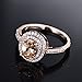 GULICX Jewelry Rose-Gold Base CZ Oval Rhinestone Royal Sparkles Ring for Women