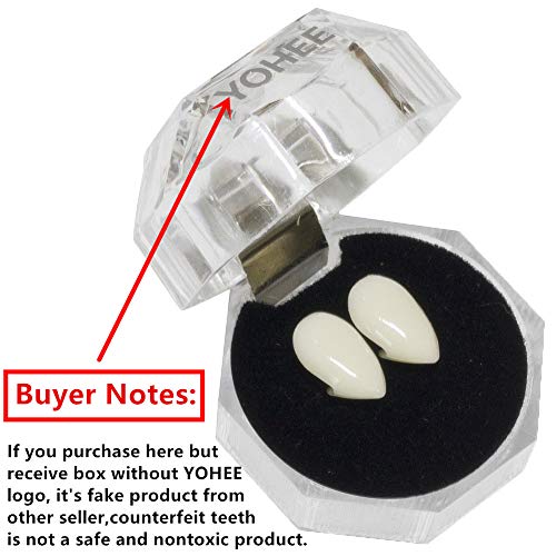 YOHEE Cosplay 13mm Vampire Teeth Dentures Halloween Party Props Fangs