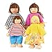 7-Piece Poseable Wooden Doll Family Happy Dolls for Dollhouse