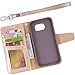 Arae Case Compatible for Galaxy S6 - [Wrist Strap] Flip Folio [Kickstand Feature] PU Leather Wallet case with ID&Credit Card Pockets (Champagne Gold)