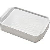 Aebeky 12-Piece White Plastic Fast Food Serving Trays,16.83 by 11.92-Inch