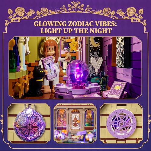 LUMIBRICKS Luna Cottage Lighting Building Set, 2846 PCS Retro House Model with Soothing Music and LED Lights, Witchy Cottage Collectible Display for Adults