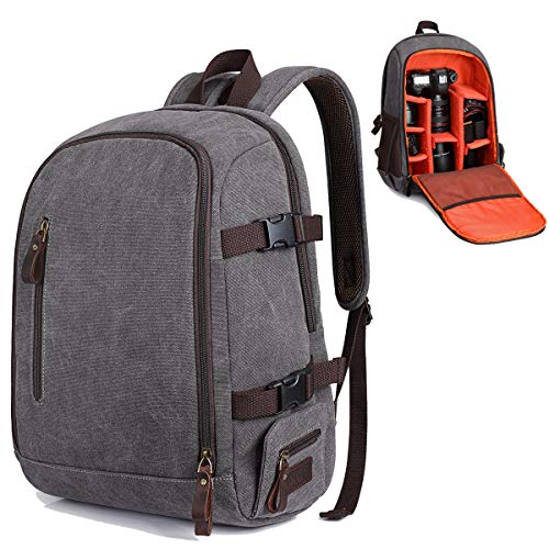 SZONE Camera Laptop Backpack Canvas DSLR Daypack with Tripod Holder 14