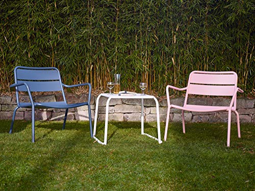 CAIRO Designer Beistelltisch Malaga Balkontisch weiß - Kleiner Gartentisch aus Aluminium, Outdoor Lounge Tisch… – Bild 4